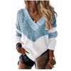 Solid Color Printed V-neck Long Sleeve Top Solid V-neck Long sleeve Top Women