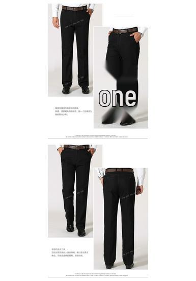 Men's Autumn & Winter Pure Cotton Loose-Fit Business Casual Trousers for Middle-Aged & Elderly