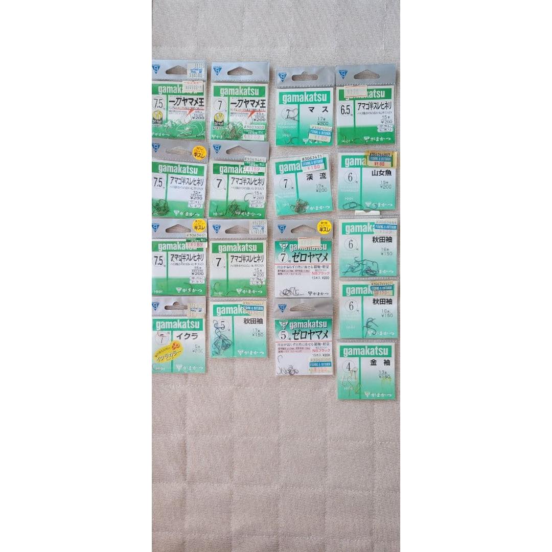 Used 17 Gamakatsu mountain stream needles, OWNER marks, TORAY Harris, and other new and used items