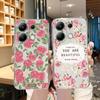 Flower Soft Clear Silicone Case For Xiaomi Redmi Note 13 14T 15 Samsung A55 A35 S24 FE iPhone 15 Huawei Honor 200 Camera Protective Shockproof Cover
