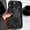 Sexy Charm Schwarze Spitze Pfingstrosenmuster Für iPhone 17 16 15 14 13 Pro Max 7 Plus Air XR MINI Handyhülle Sturzschutz Abdeckung Einfarbige