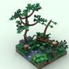 Non-Toxic Compatible With Moc Architecture Series Frog Tree Garden Flower Forest Diy Assembly Festival Gift Ornament Small Particle Buildi