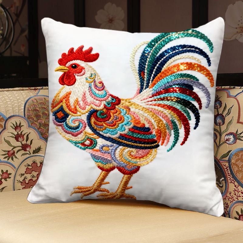 Подушка с цветочным узором Rich Flower, трехмерный цветочный орнамент, подушка для мебели, дивана, декоративная подушка, прикроватная спинка, бабочка на удачу 35x35cm2pcs коричневый