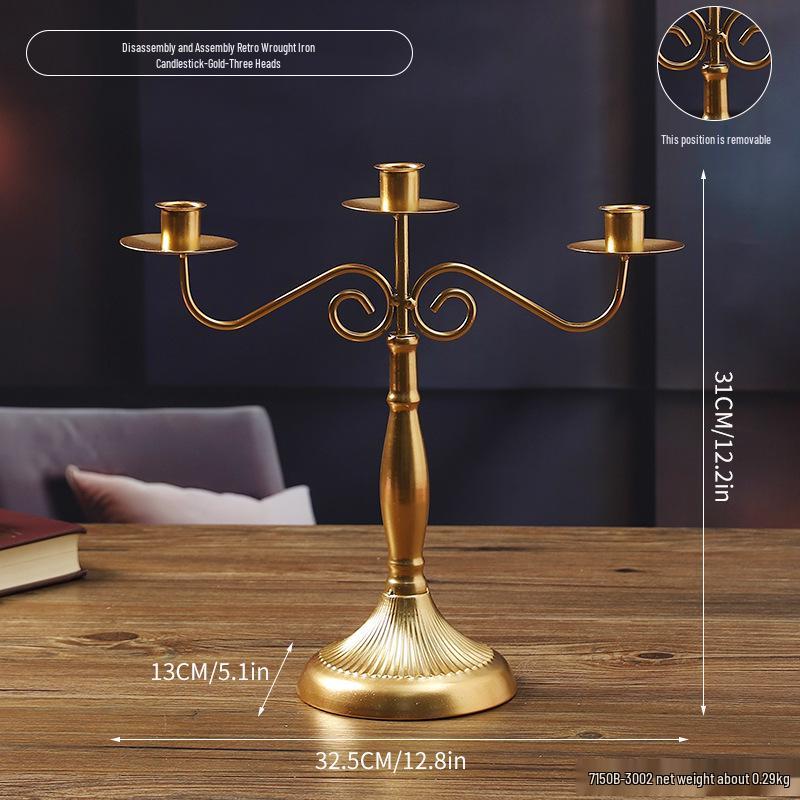 Nordic Romantic Candlelight Dinner Table Decorations: Modern Minimalist Light Luxury Candlestick Ornaments