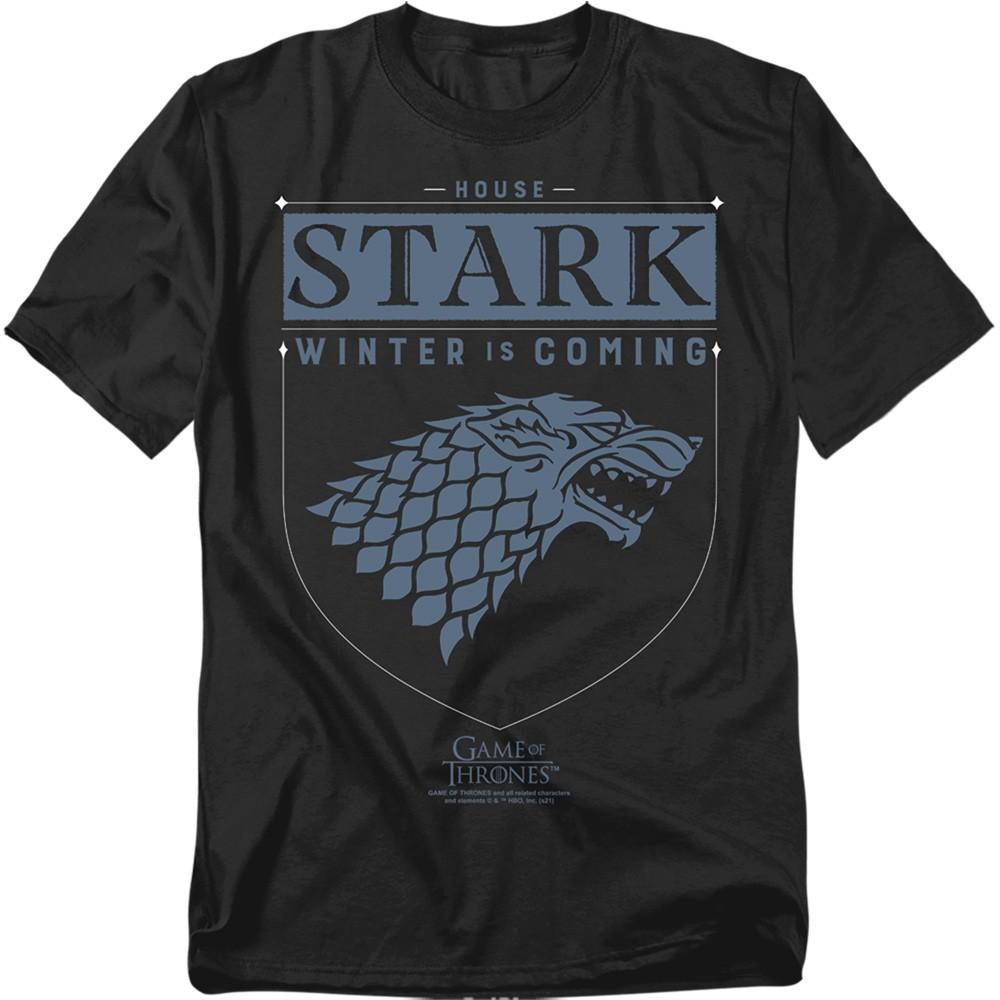 Game Of Thrones - House Stark Sigil - Adult Unisex Short Sleeve T-Shirt - Black 2XL