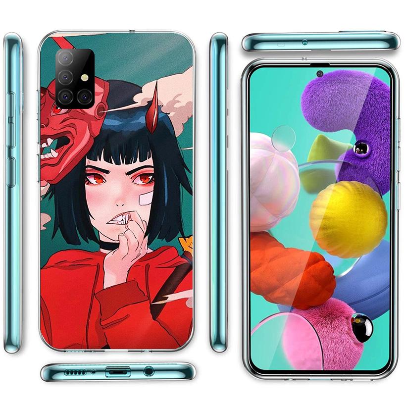 Japanese Style Anime Girl Cover Phone Case For Samsung Galaxy A12 A22 A32 A52 A72 A02S Phone Case Note 20 Ultra 10 S10 Plus A51