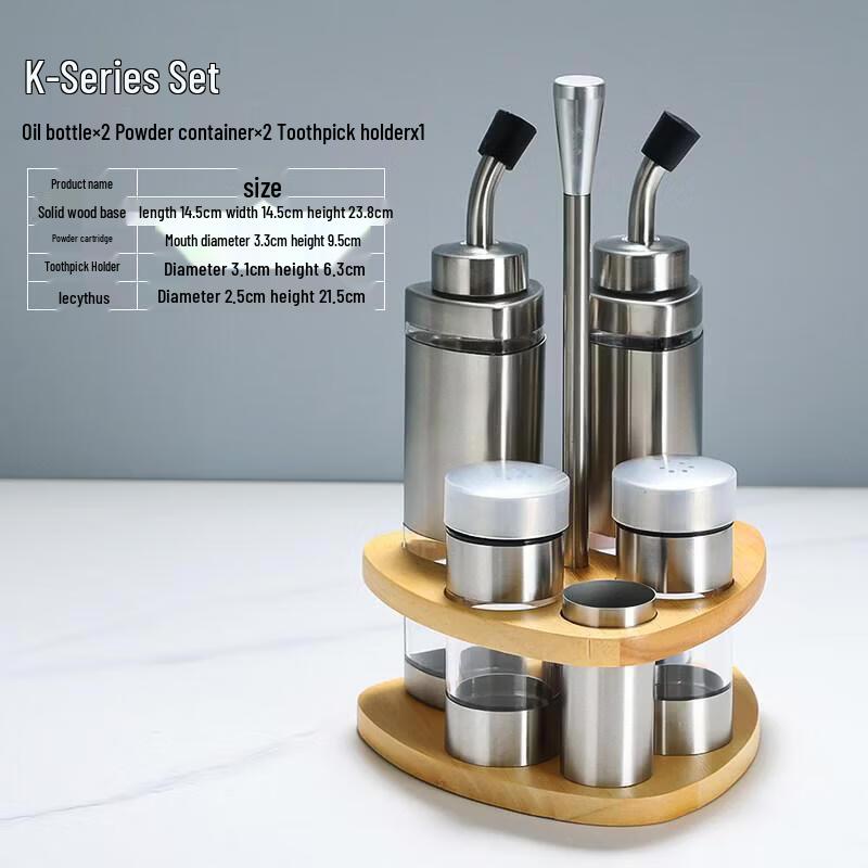ZLIII 5-Piece Stainless Steel and Glass Seasoning Set