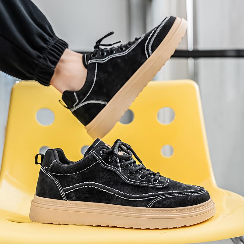 Men's Shoes Retro Skateboarding Increased Height Low Top Sports Walking Shoes for Men Trendy Autumn Trendy Thick-soled Casual