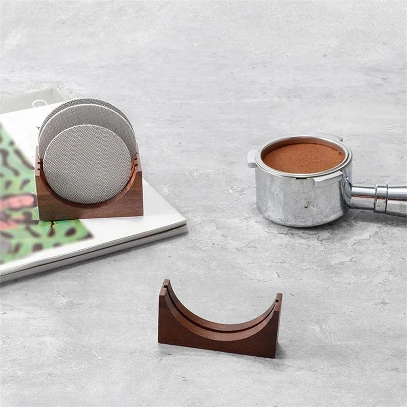 51/53/58MM Portafilter Espresso Universal Filter Storage Rack Coffee Puck Screen Stand Reusable Wooden Coffee Filter Stand