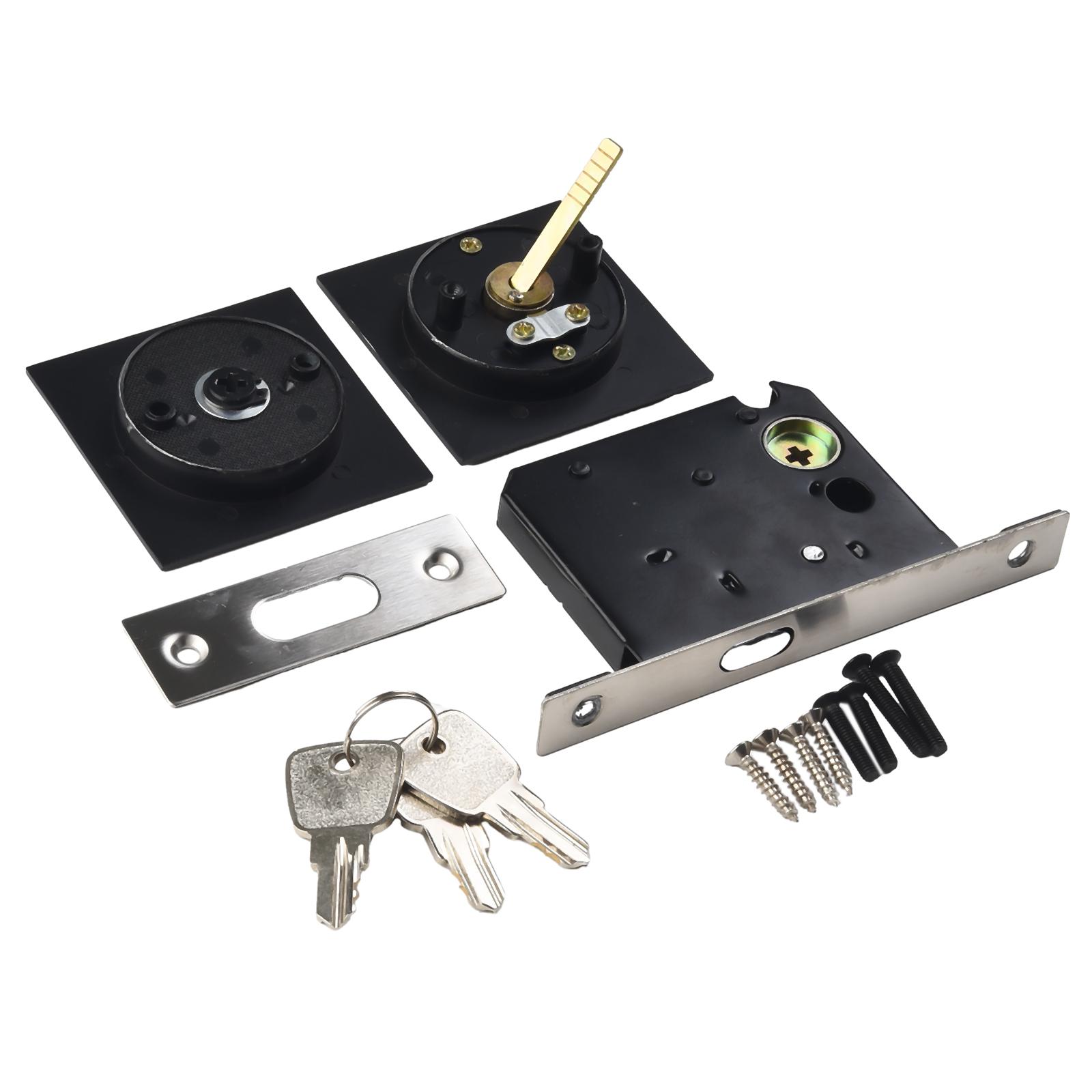 

Замок для раздвижной двери квадратной формы, замок для раздвижной двери на кухне, замок для раздвижной двери на балконе, бытовой двойной крючок, встроенный невидимый замок для ванной комнаты с одним крючком чёрный