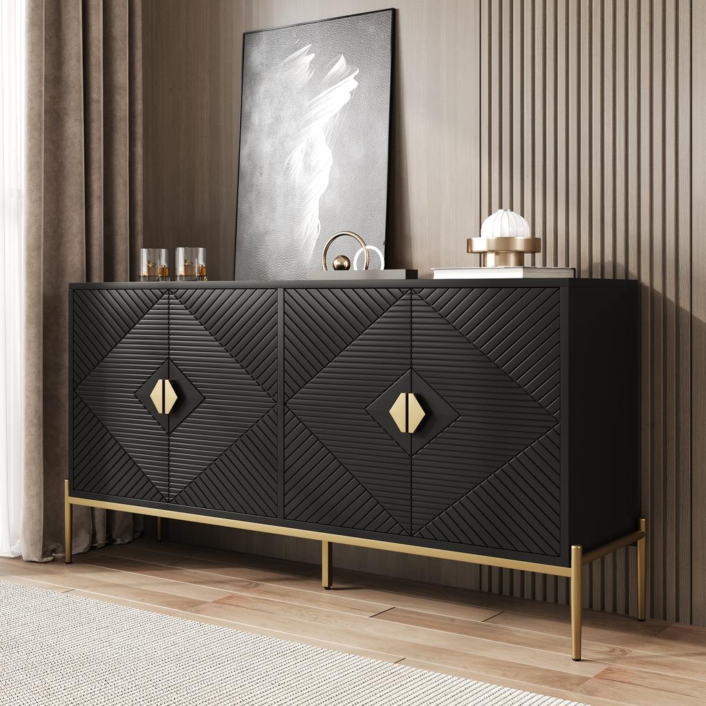 Modern Sideboards, Cabinets, Storage Cabinets, Chest of Drawers, suitable for Living Room/Dining Room/Entrance, 162 x 40 x 80cm (W/H/D)