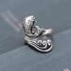 Inel Buclă Tricotat Oțel Inel Croșetat Păun Pește Pasăre Phoenix Inel Degetar Inel Accesorii Cusut