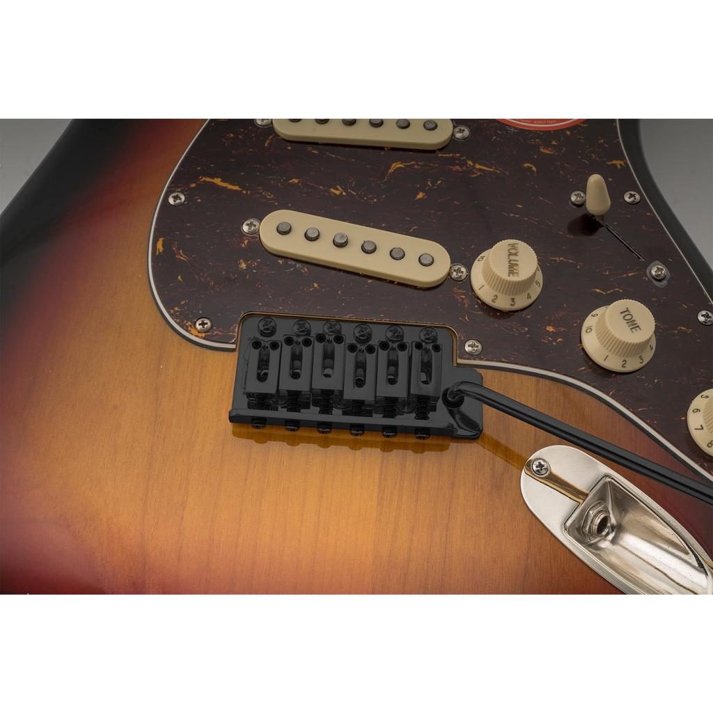 Wilkinson M Series 10.5mm String Pitch Modern Style Tremolo Bridge with 6-Point Fastenings and a 36mm Block for Strat Electric Guitars, Black