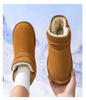Schnalle Echtleder Schneestiefel - Herren- & Damen Winter Plüschgefüttert, Rutschfest, Verdickte Slipper Baumwollschuhe.