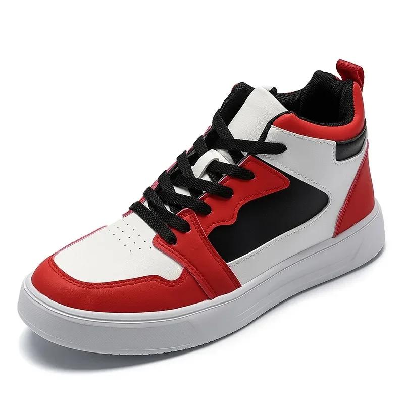 Autumn Unisex Trainers Women Men Fashion Sports Shoes Leather High-top Lace-up Casual Shoes Walking Jogging Platform Sneakers