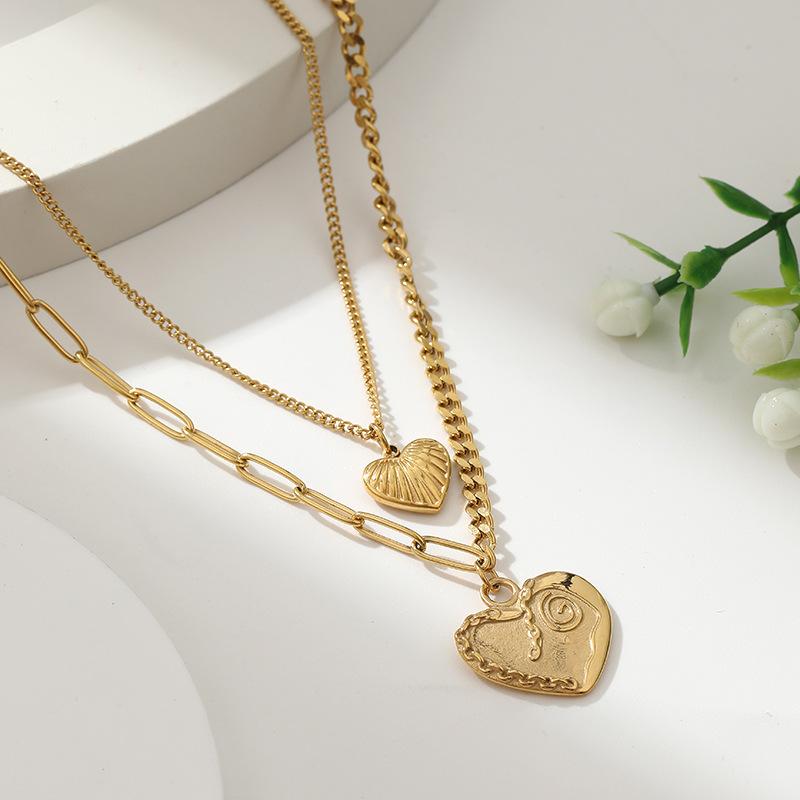 Design Sense Gyro Pattern Cross Necklace Light Luxury Personality Titanium Steel Versatile Non-Fading Collarbone Chain