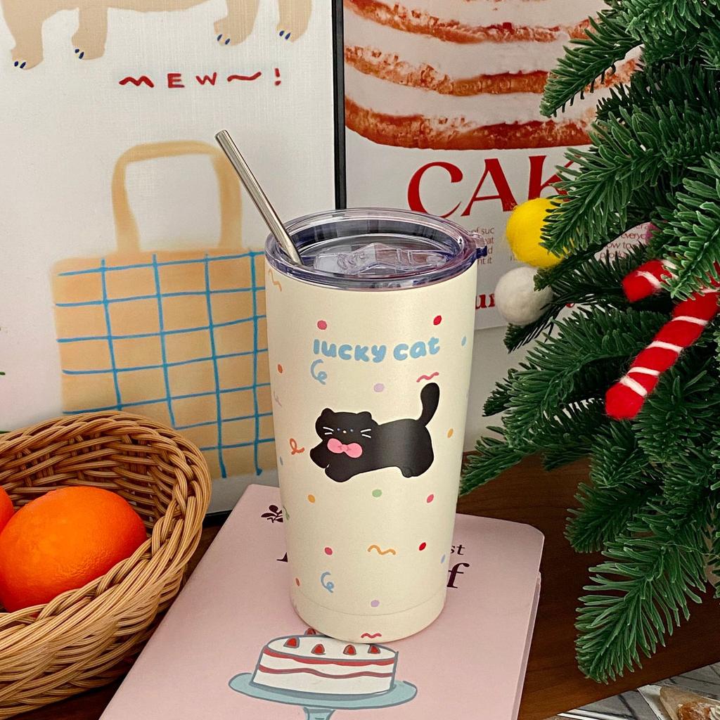 Original~ High-Value Thermos Cup Women'S Water Cup Large Capacity 304 Stainless Steel Coffee Cup Free Cup, Cup