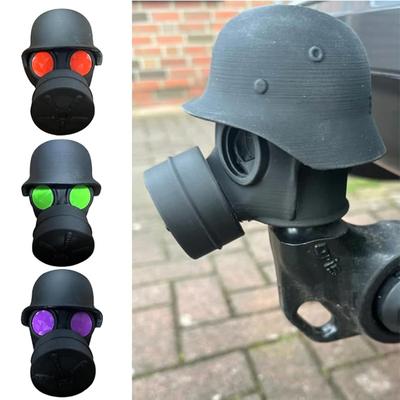 Cubierta de Enganche para Remolque con Casco de Acero y Máscara de Gas Impresa en 3D Cubierta de Bola de Enganche para Remolque Prevenir la Oxidación del Tubo Receptor