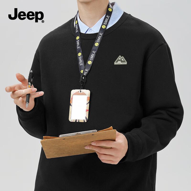 Jeep Men's Loose Fit Round Neck Sweatshirt