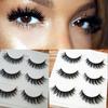 3 Pairs Black Faux Mink Natural Cross Long Thick Eye Lashes False Eyelashes