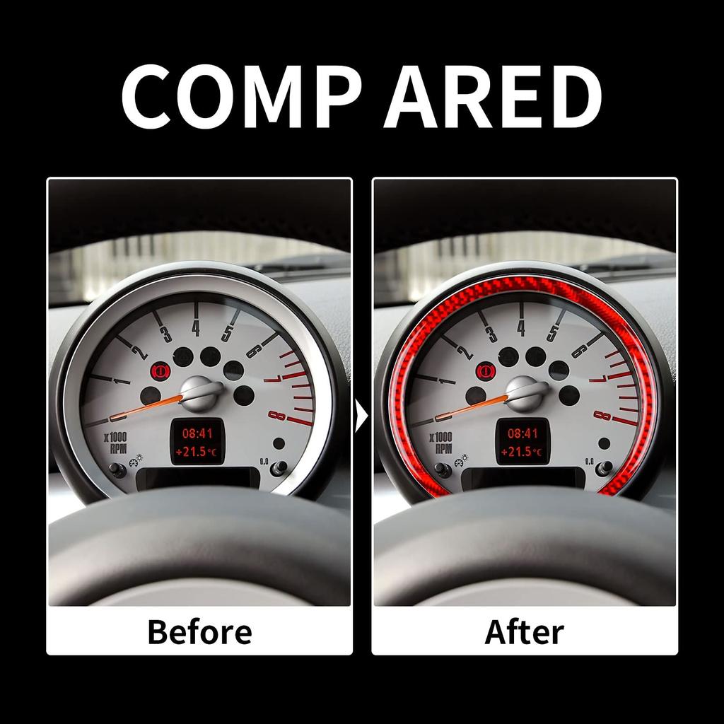 AIRSPEED Mini Mini Tachometer Speedometer Interior Trim Sticker Carbon Fiber Interior Parts Custom Dress