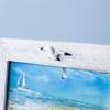 6-Zoll-Fotorahmen im Strand-Naturstil für Schlafzimmer, Segelboot, Muschel, Seevogel, Holzrahmen