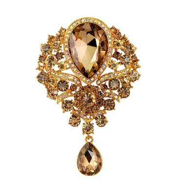 Neue große Kristall-Wassertropfen-Broschen für Frauen, Vintage-Mode, Anhänger-Stil, elegante Hochzeitsnadeln, Party-Schmuck