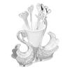 Base Fork Holder Set Elegant Multifunctional Decorative   Flatware with 6 Forks for Fruit Salads Coffee Desserts