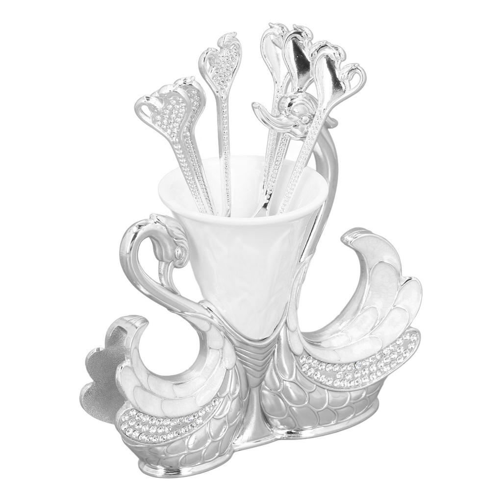 Base Fork Holder Set Elegant Multifunctional Decorative   Flatware with 6 Forks for Fruit Salads Coffee Desserts