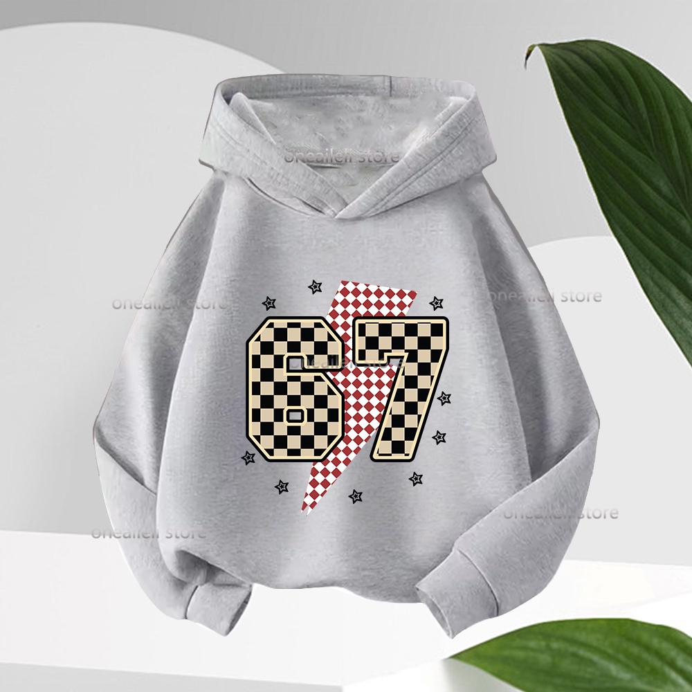Long-sleeve Graphic Funny 67 Children's Hoodies Sweatshirt Casual Fashion Hip Hop Fleece Boy Girl Kid Warm Hooded Pullover