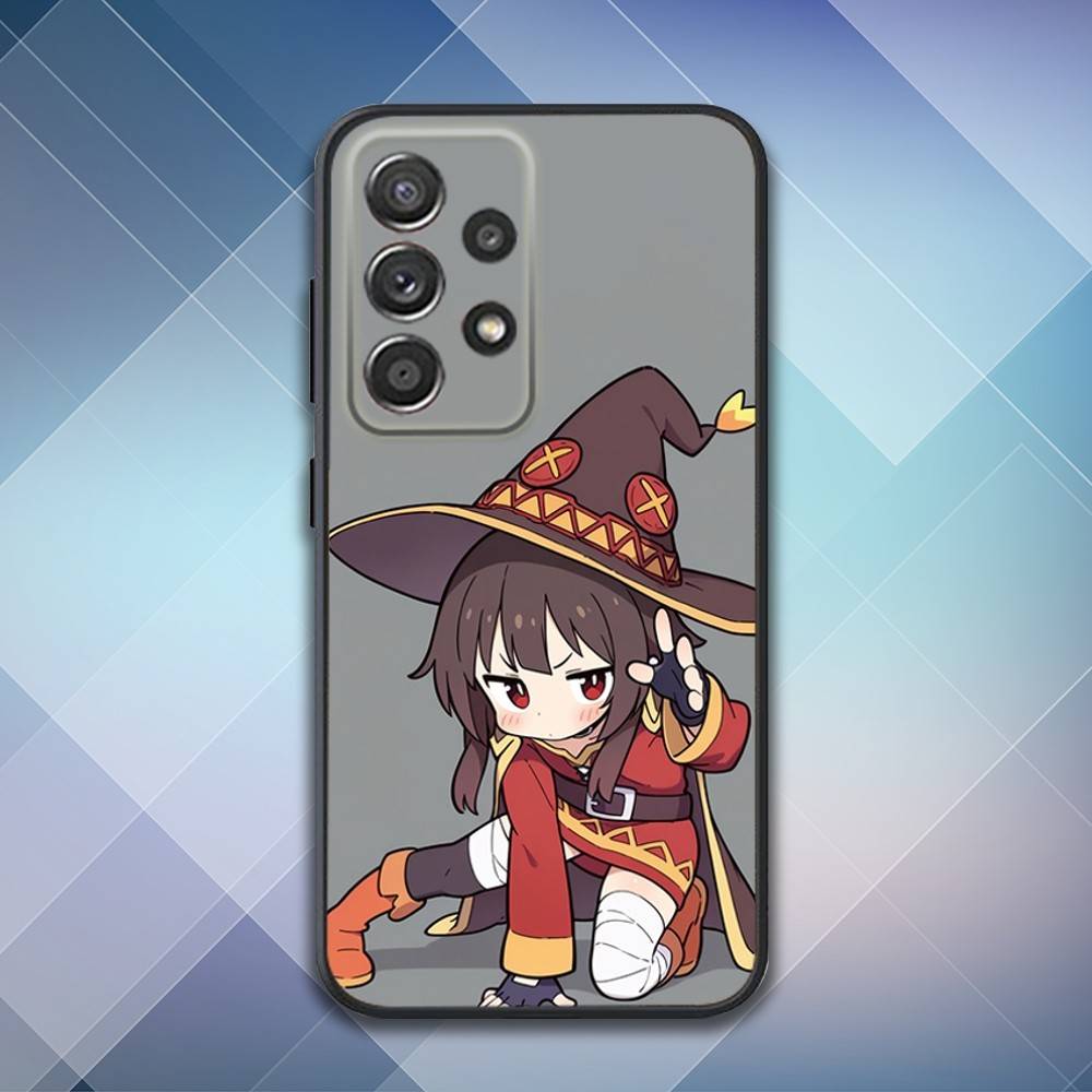 Megumin Anime K-KonoSubaS Phone Case For Samsung S25,S24,S21,S22,S23,S30,Ultra,S20,Plus,Fe,Lite,Note,10,9,5G Black Cover