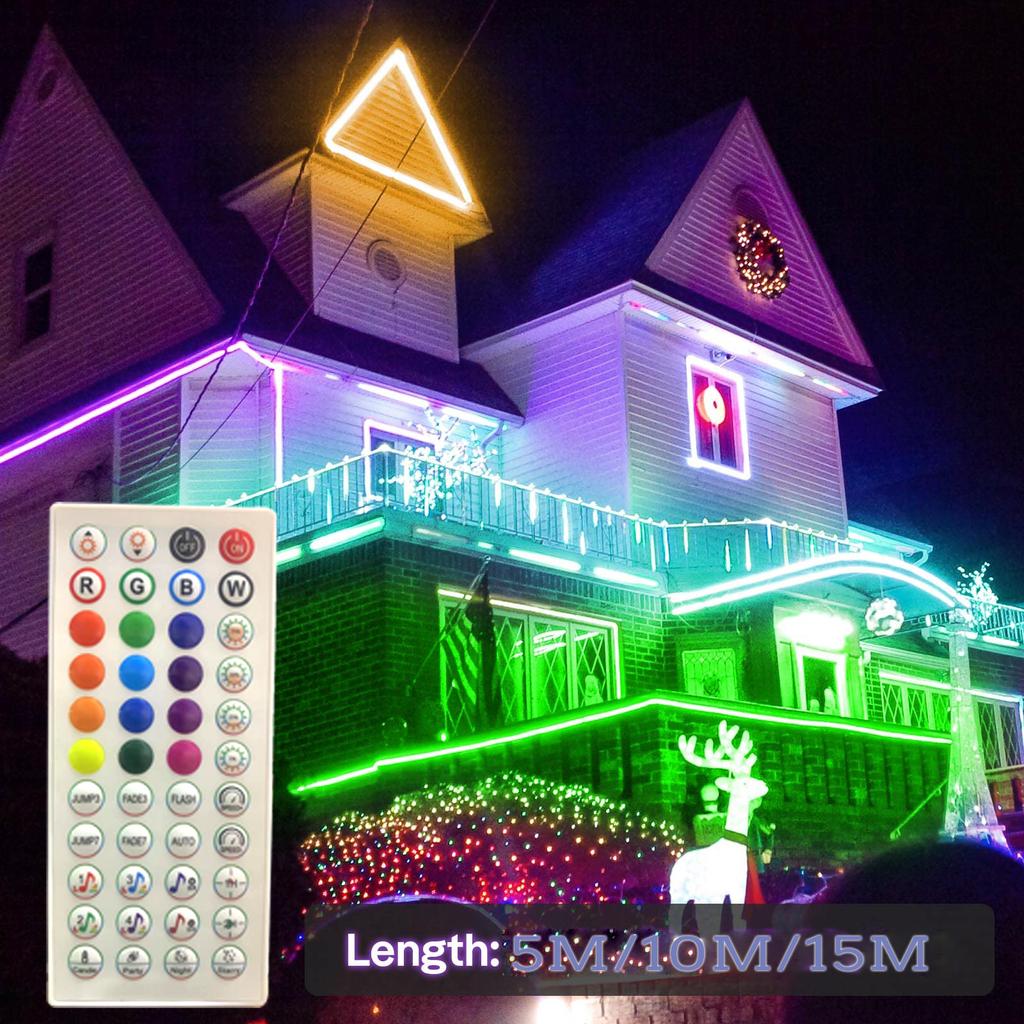 RGB LED Neon Light Flexible Strip Waterproof Silicone Lights 5/10/15M 108leds with App Remote Control Room Backlight Decoration