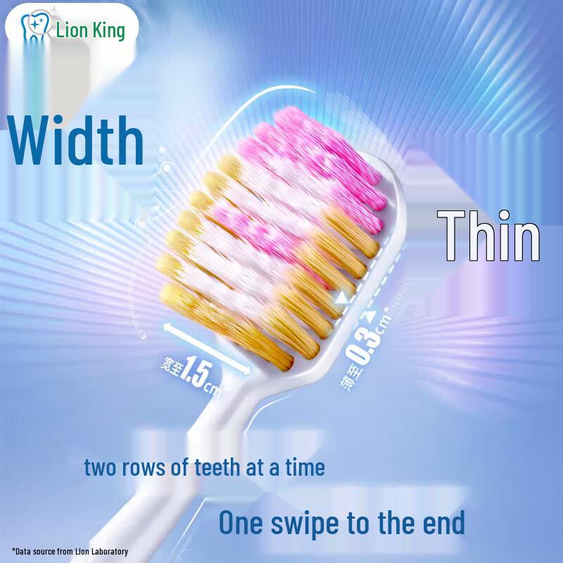 Lion Fine Tooth Clean Wide Head Pearl White Toothbrush