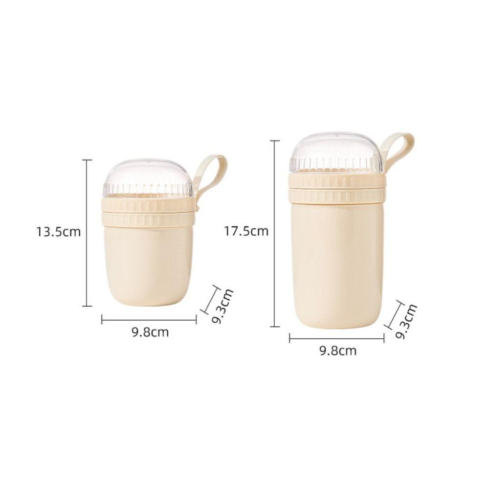 Draagbare 320ml/520ml Ontbijtbekers Handheld Seal Saladebeker met Lepel Lekdichte Yoghurtkom voor Havermout Granen Noten Yoghurt