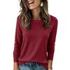 Pullover Sweaters For Women Round-neck Long Sleeve Breathable Loose Soft Cozy Knitted Sweater Tops