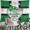 Blason du Club de Football SpVgg Greuther Furth Tapisserie Murale Feuille de Trèfle 1903 Rayures Vert et Blanc Décoration pour Fan de Chambre Cadeau