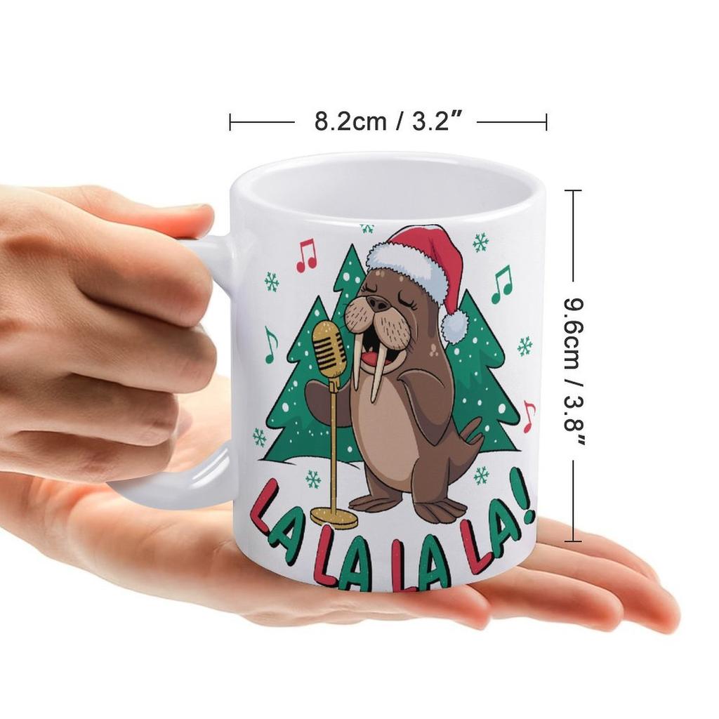 1pc 11oz blank ceramic mug, double-sided printed tea coffee cup, glossy look, durable wall thickness, classic white mug for daily beverages