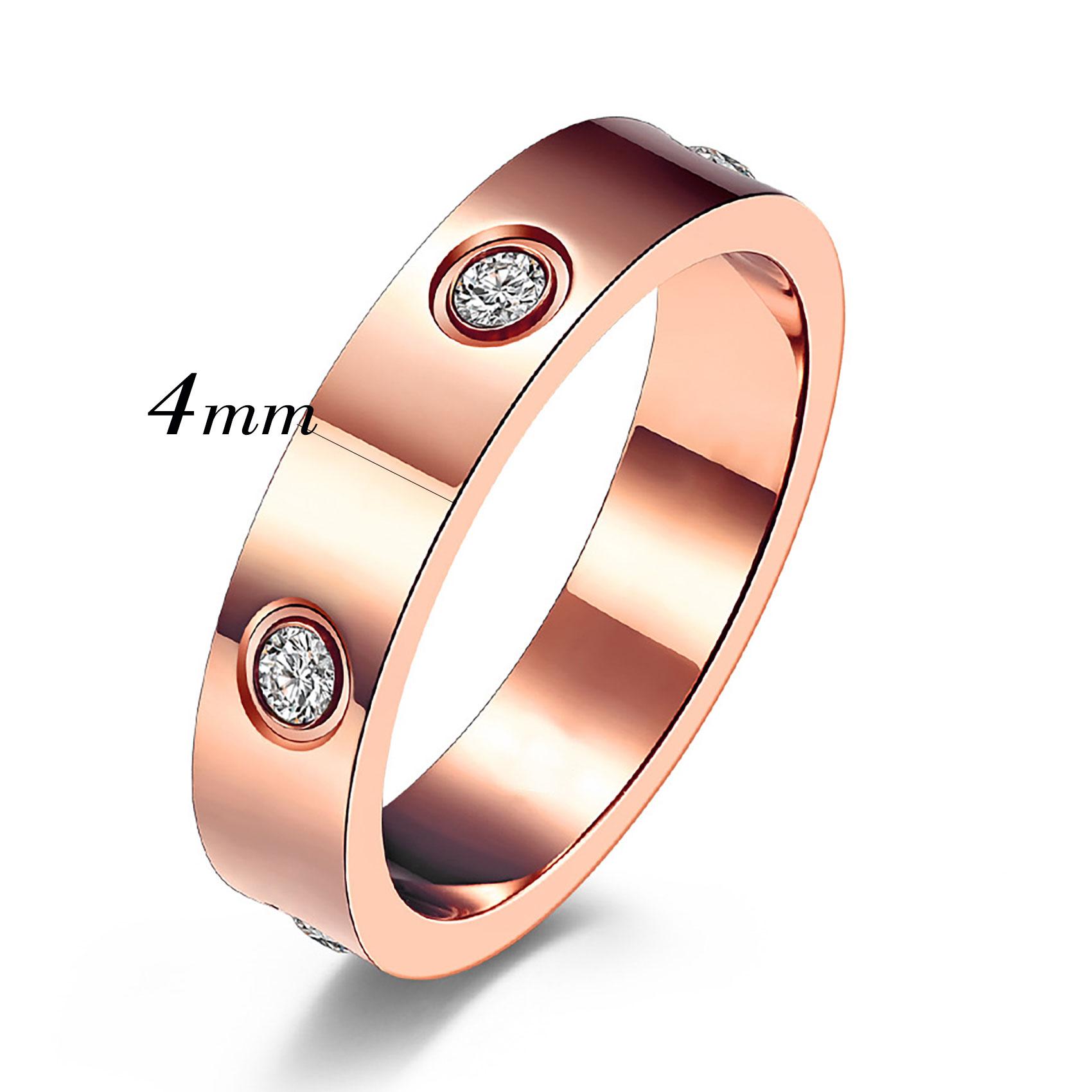 

Модное свадебное кольцо с цирконием для женщин, простое ювелирное изделие из нержавеющей стали цвета розового золота, аксессуары для вечеринок, горячая распродажа 6