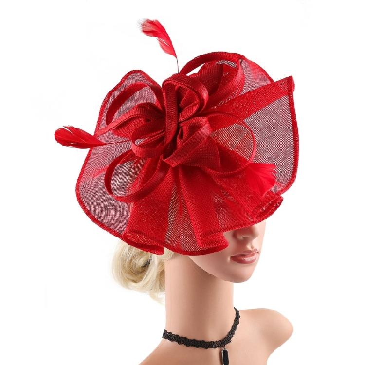 Exaggerated Flower Fascinator Hat Mesh Flower Bowler Hat Evening Dress HeadpieceFemale Flower Fascinator Hat