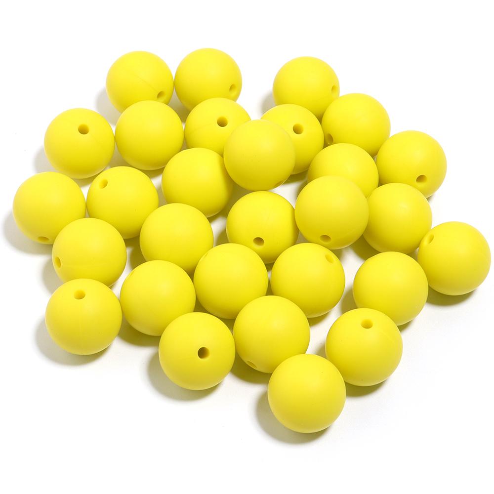 20pcs/Lot 12 15mm Candy Color Round Acrylic Imitation Silicone Beads Round Spacer Loose Bead for DIY Jewelry Making Accessories