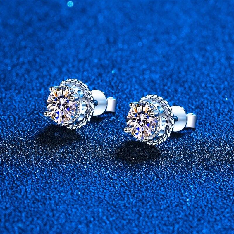 

D Цвет 2CT Муассанит Серьги-гвоздики Стерлингового Серебра 925 пробы 14 К Позолоченные Круглые Алмазные Серьги-гвоздики для Женщин Мужчин Подарочные Ювелирные Изделия GRA 0.5ct 5mm