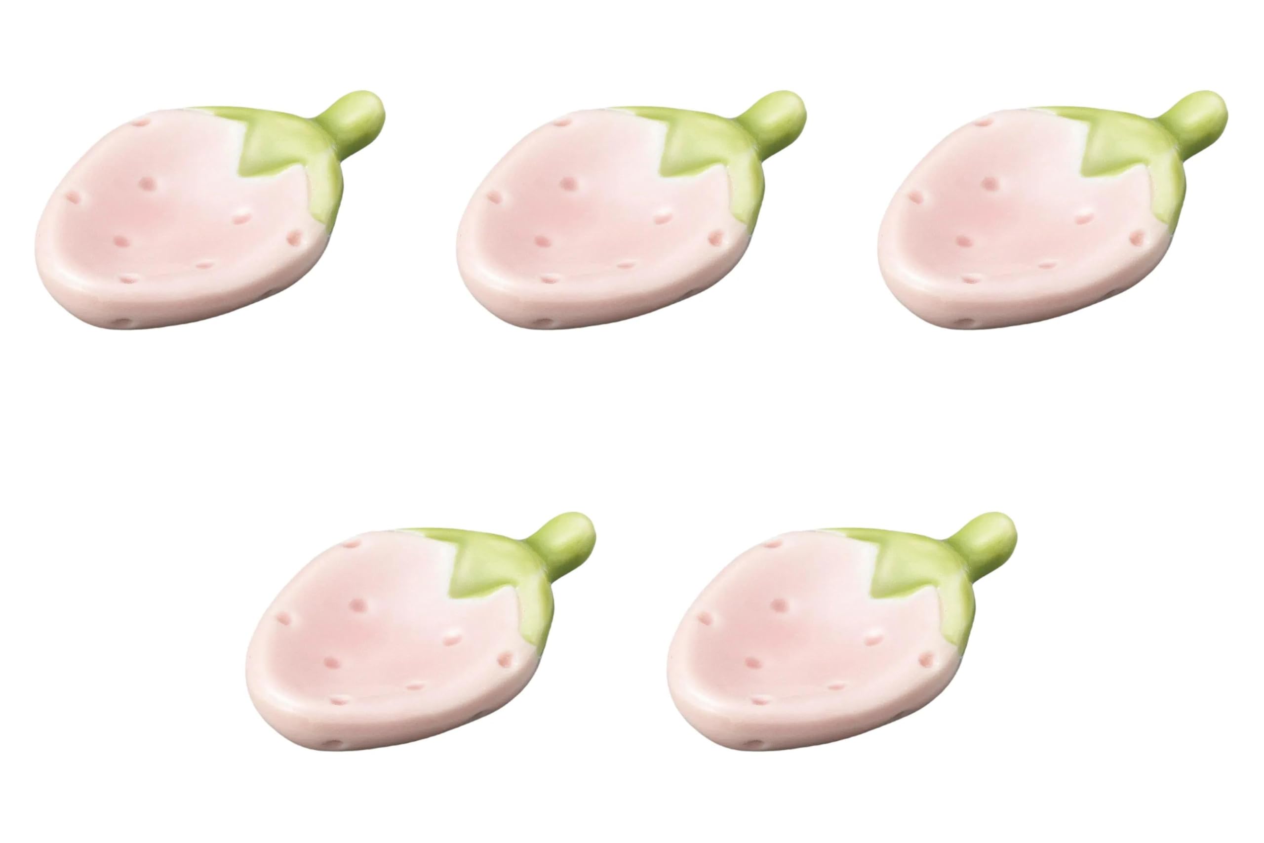 

Set of 5 Strawberry and Peach Chopstick Rests x Chopstick Rests by Setomonohonpo [5.2 3cm] земляничный