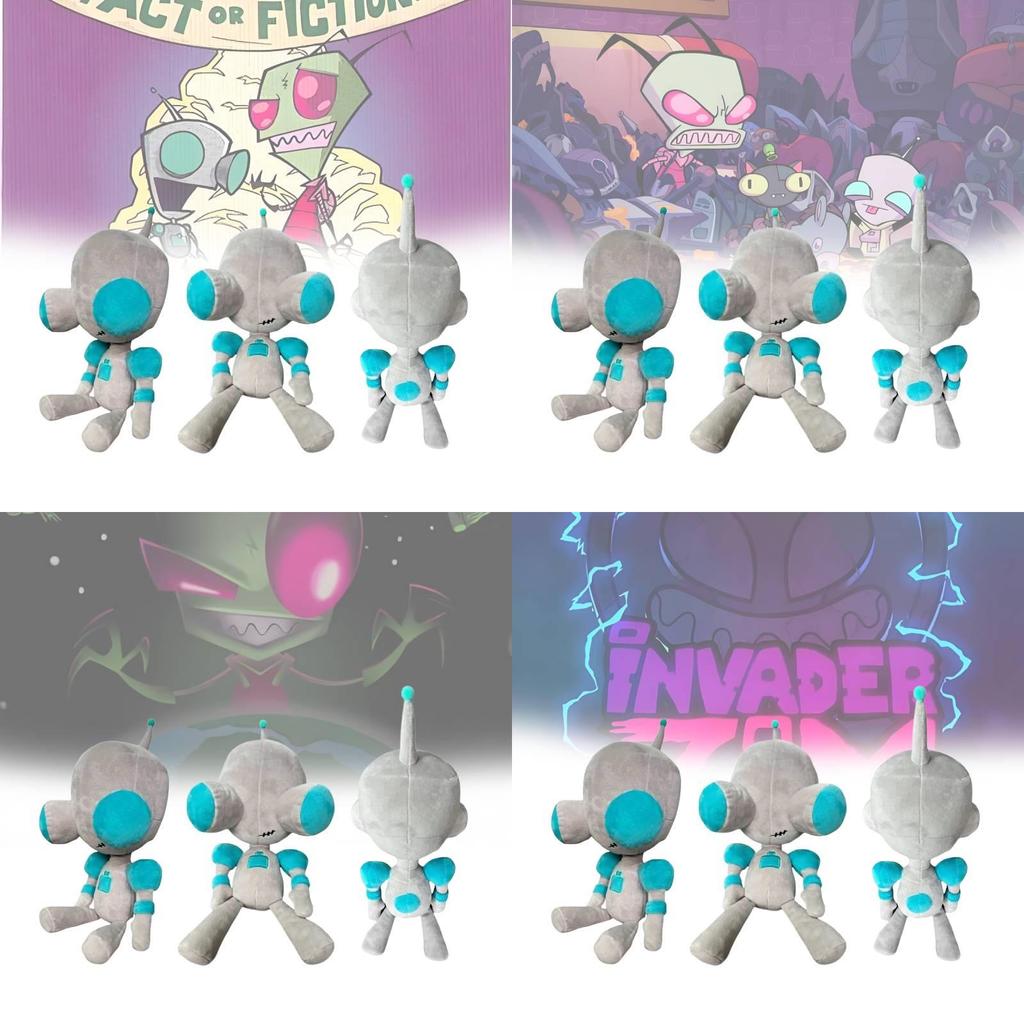 Invader Zim Plush Doll Soft Alien Toy For Fans Of Enter The Florpus 30cm Gray