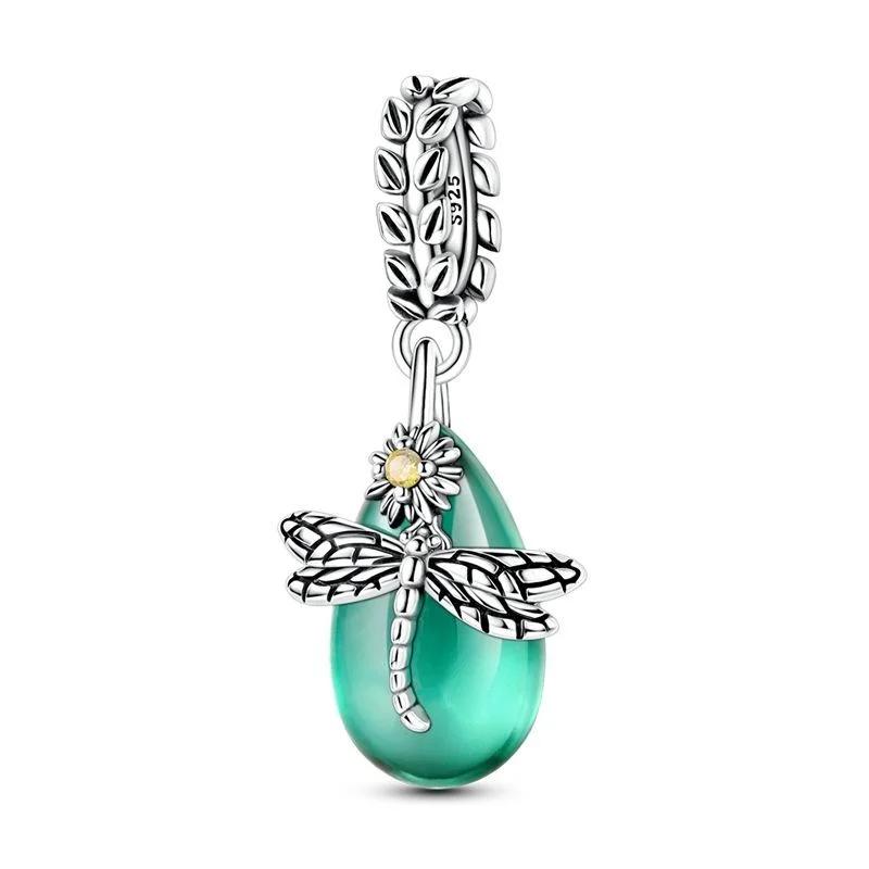 Luck Charm Copper Craft Four Leaf Clover Green Tree Frog Turtle Bead Pendant Ideal For Bracelet Women Diy Jewelry Present