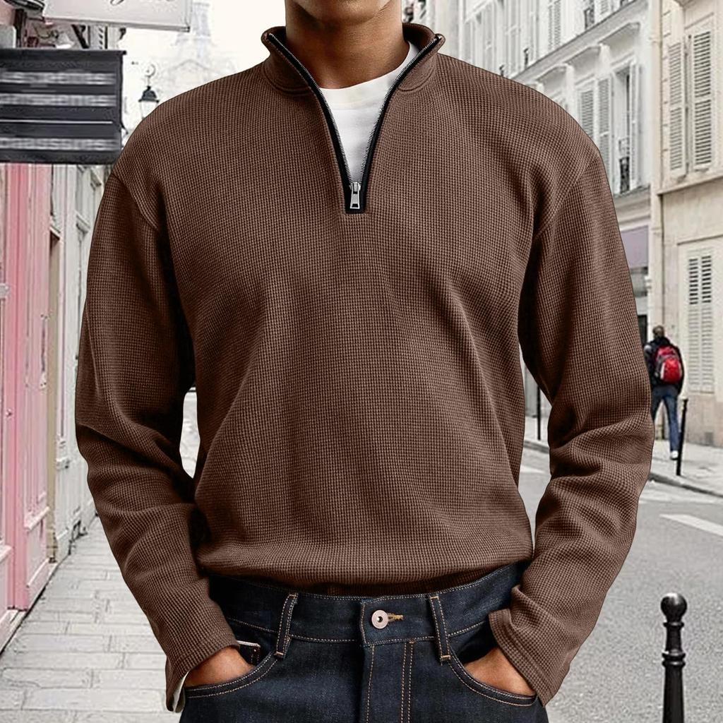 Men's Casual Pullover Lightweight Neck Sweatshirt Long Sleeve Shirts