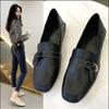 2024 New Spring Women White Shoes Split Leather Short Heels Pumps Casual Loafers Slip-on Shoes Size