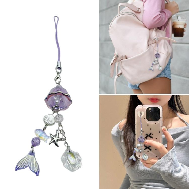 Elegant Mermaids Hanging Charm Multipurpose Phone Strap Practical Key Holder Accessory Bag Decoration for Trendy Women