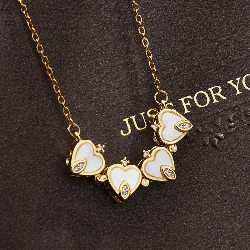 Elegant 2022 Titanium Steel Four Leaf Clover Heart Necklace For Women Stylish Accessory