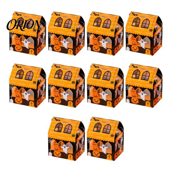 Kids Party Supplies 10 Pcs Halloween Treat Boxes, Cute Small Favors Box, Castle Festival Boxes House Shaped Gift Container for Candy Cookie