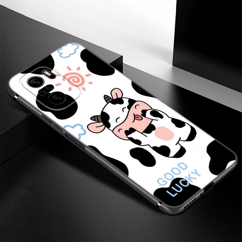 Cow Pattern Black White Phone Case For Xiaomi Redmi Note 5 6 9T K20 K40 K50 Pro 7A 8A 9A 9C 9i 10A 10C A1 S2 TPU Black Cover